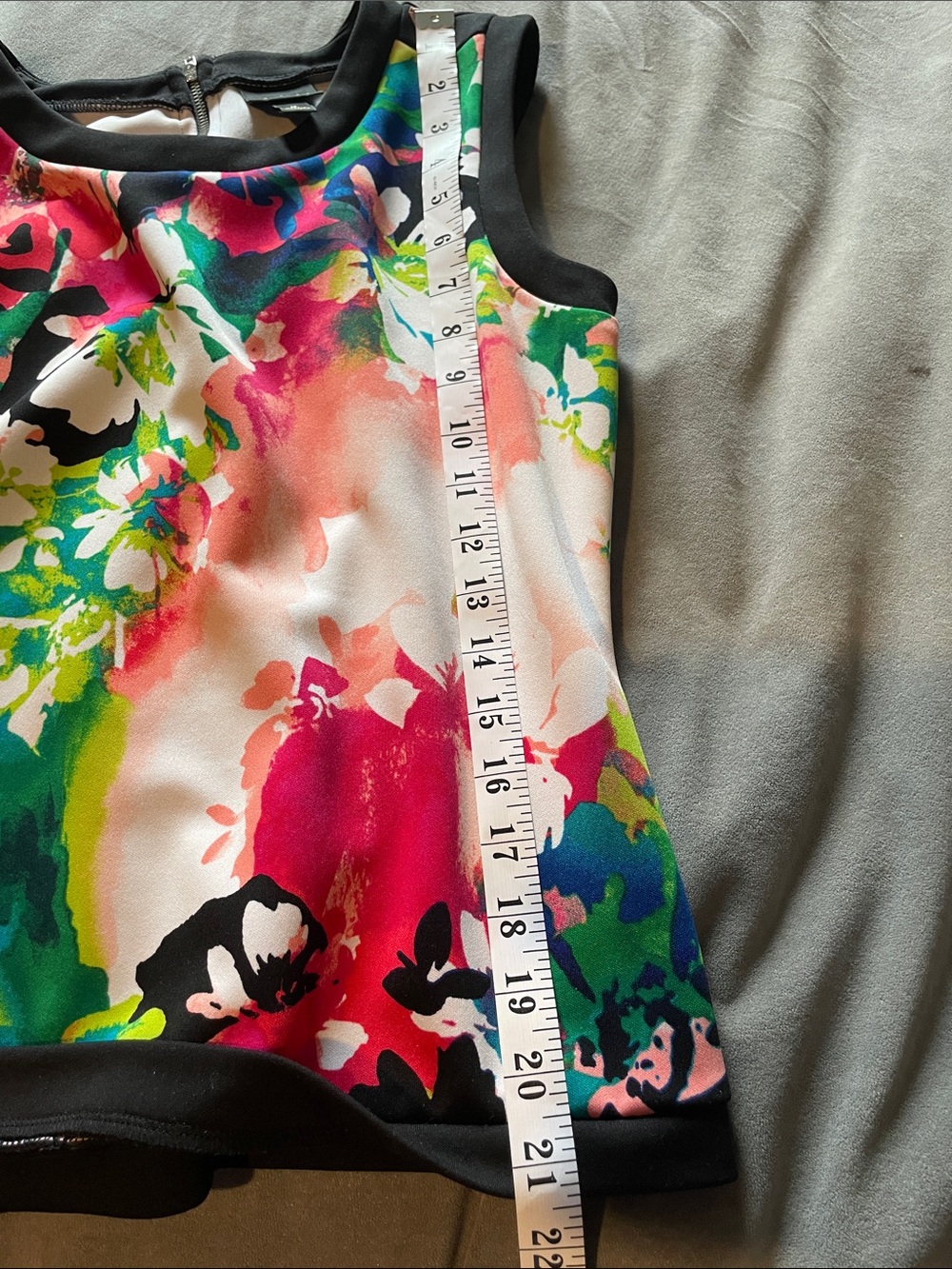 Worthington Floral Print Tank Top - Black, Pink, Green, White - Picture 8 of 8